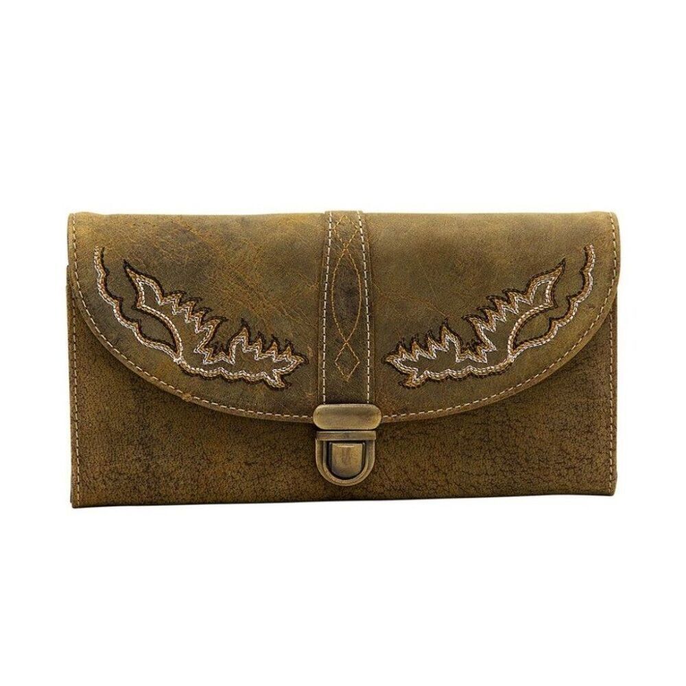 Myra Bag Handmade Charcoal Wallet Leather & Hairon Canvas & Cowhide Leat…